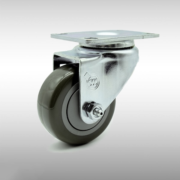 Service Caster 3.5 Inch SS Gray Polyurethane Wheel Swivel Top Plate Caster SCC-SS20S3514-PPUB - main
